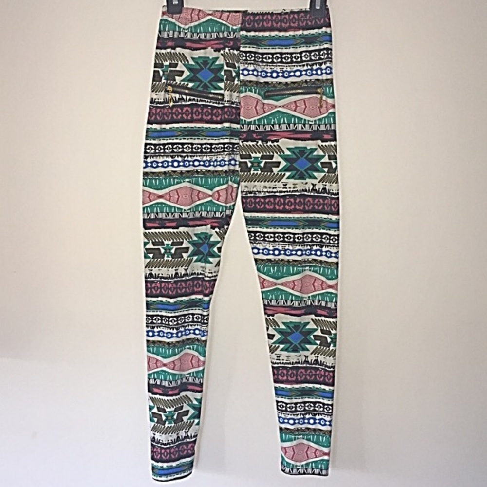 Always Aztec Tribal Design Leggings One Size